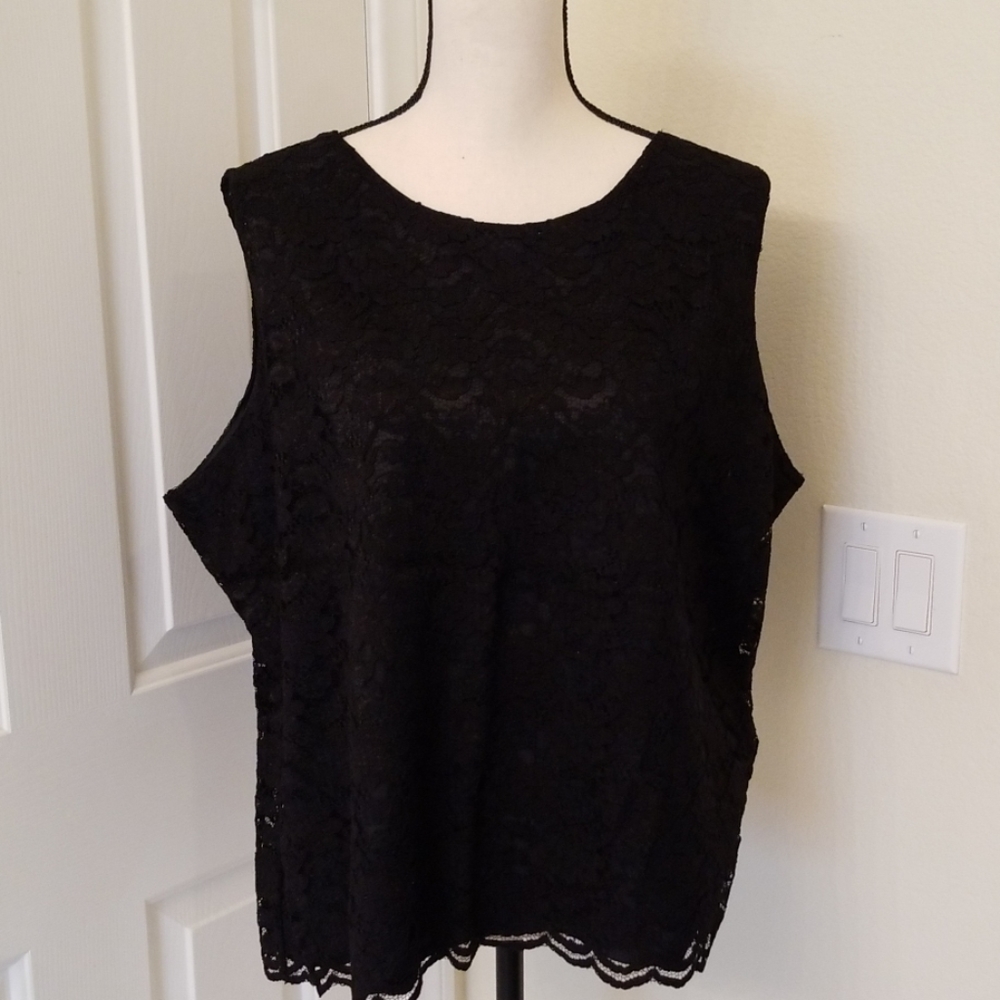 Karen Scott lace tank top